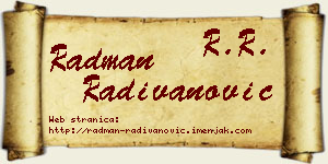 Radman Radivanović vizit kartica